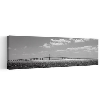 Pont sur une baie, pont Sunshine Skyway, Tampa Bay, Floride, États-Unis, art contemporain abstrait, art mural plage