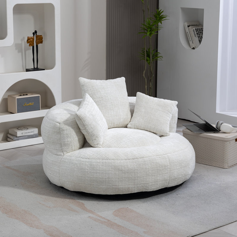 Mason Chenille Bean Bag Lounger, Beige