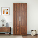 High Wardrobe And Kitchen Cabinet With 2 Doors And 3 Partitions To Separate 4 Storage Spaces