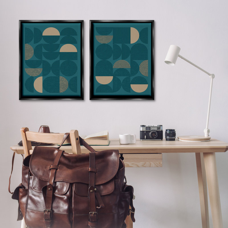 Ensemble de 2 toiles flottantes encadrées Minimalist, H 31 po x l 25 po, Cadre flottant noir de jais