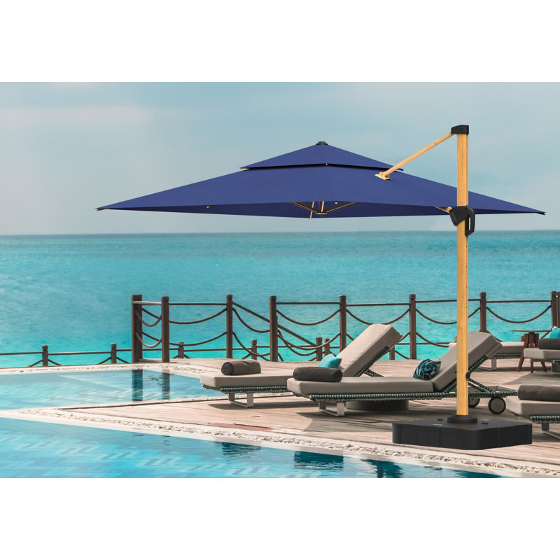 Parasol en porte-à-faux 109,84 po Gernod, Bleu marine
