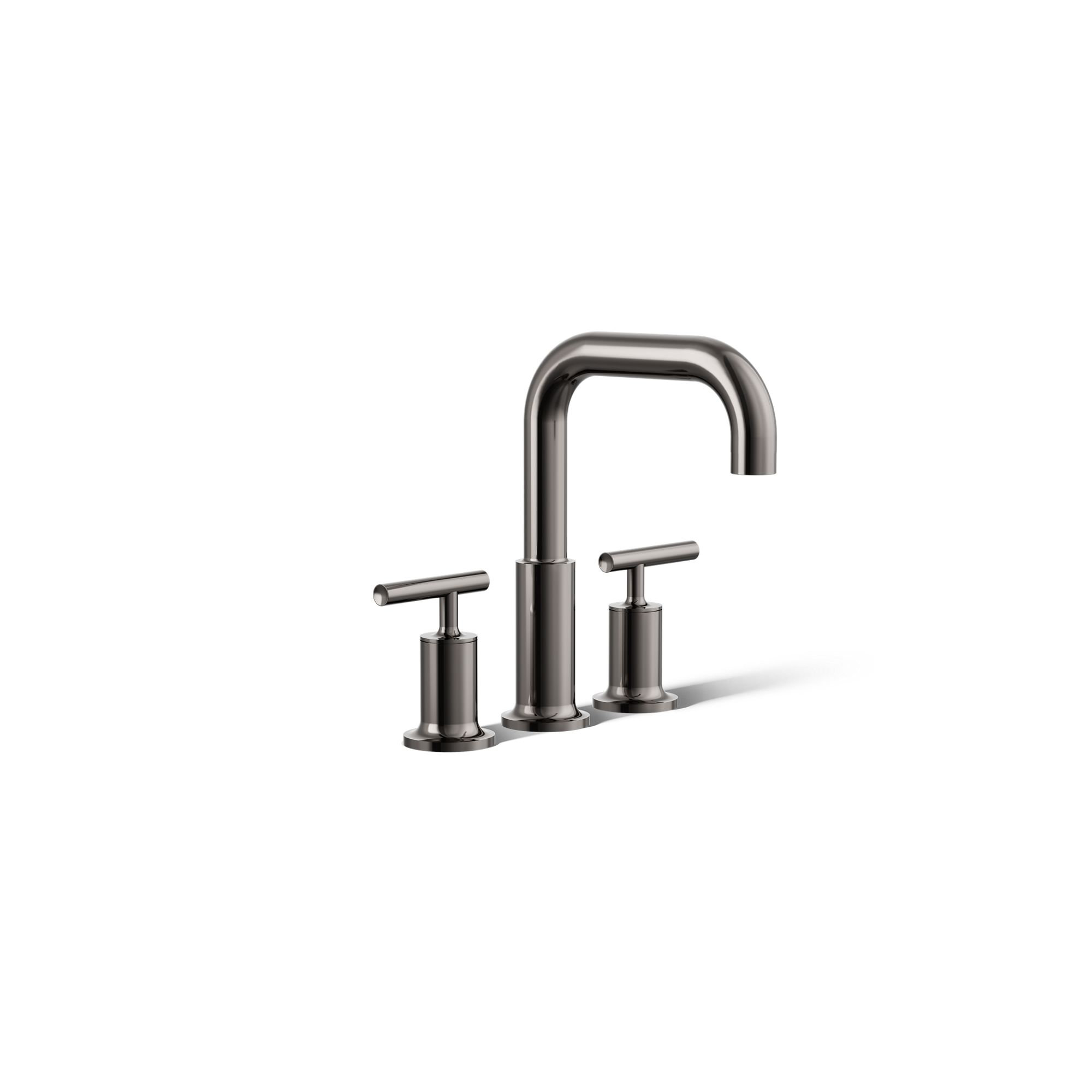 Purist for Two Deck-Mount Bath Faucet Trim for High-Flow Valve with Lever Handles, Valve Not Included, Vibrant Titanium