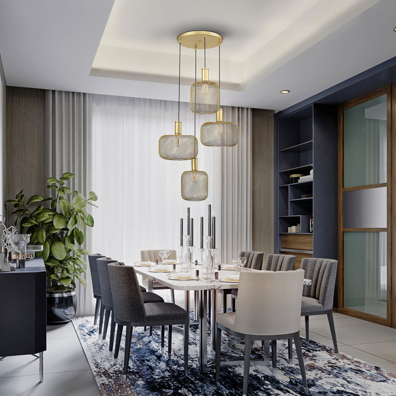 Aemilia 4 - Light Drum Pendant, Gold