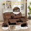 Ensemble de canapé inclinable 3 pièces luxueux en similicuir pour le salon, grand fauteuil inclinable à bascule, causeuse manuelle, ensemble de canapé inclinable 3 places pour salle de réunion