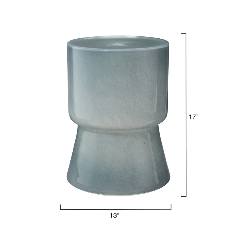Huntington Garden Glass Accent Table, Green, Blue