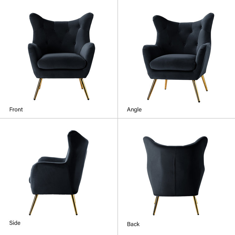 Avianna 29.25'' Wide Tufted Velvet Wingback Chair