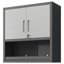 Armoire de rangement murale en métal avec porte verrouillable et 1 tablette 1 tiroir ouvert pour garage, entrepôt, assemblage requis