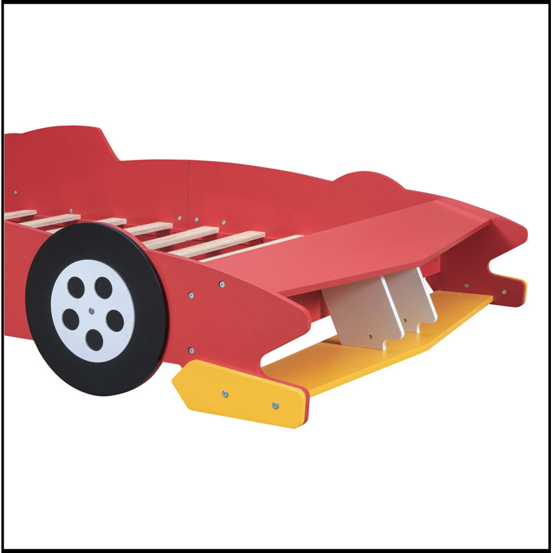 Plateforme de course pleine grandeur en forme de voiture de course avec roues Alvardo, Red