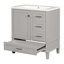 Meuble-lavabo moderne avec lavabo, porte à fermeture douce et 3 tiroirs-325107265
