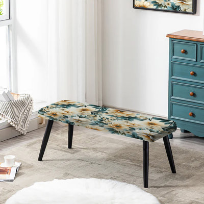Banc rembourré floral noir Truong