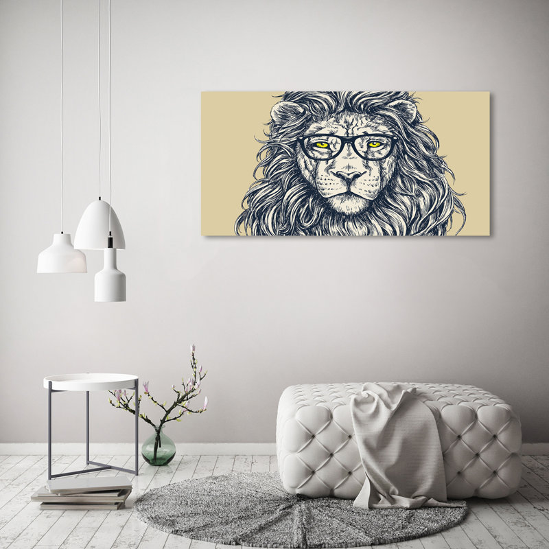 Lion Hipster - Wrapped Canvas Print