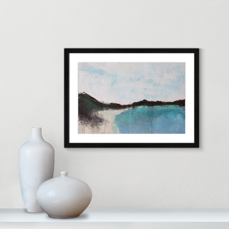 «Mountainside Lakeview III» par Filippo Ioco - reproduction imprimée, Cadre noir, H 17 po x l 23 po x P 0,75 po