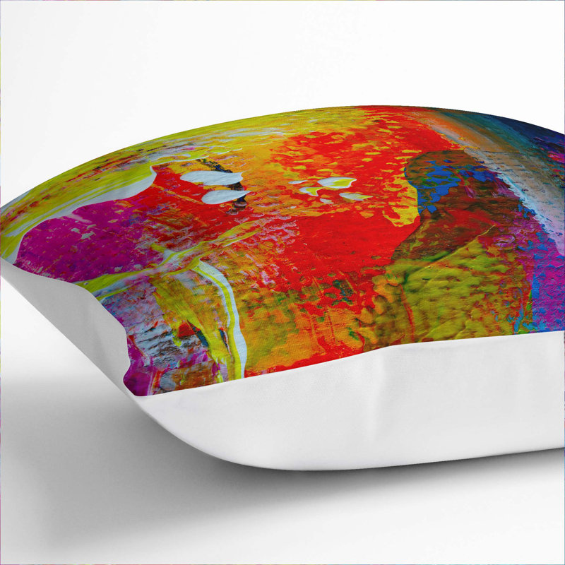 Abstract Square Throw Cushion, 40 x 40 cm, White