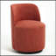 Fauteuil demi-tonneau pivotant rembourré avec coussin moelleux-131260936