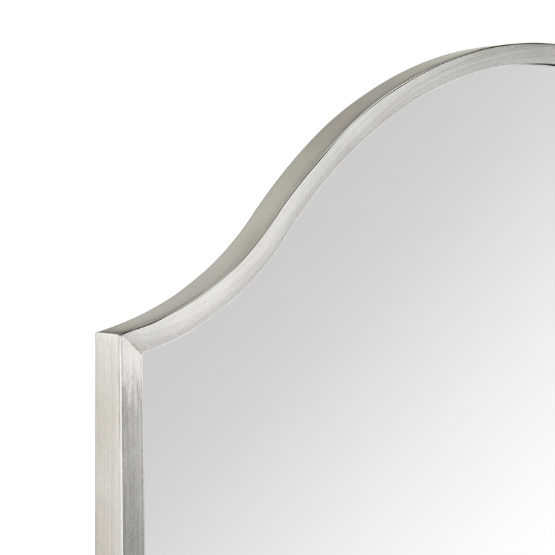 Faus 30'' H X 20'' W Irregular Arched Metal Bathroom Mirror Accent Asymmetrical Mirror for Bathroom Vanity, Dresser, Mantel or Bedroom