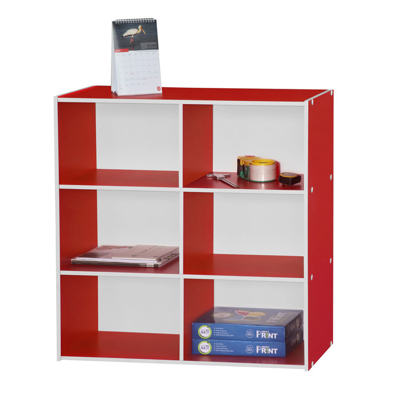 Troiano 80cm H x 80cm W Wood Standard Bookcase, Red