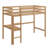 Twin Size High Loft Bed (Rubber Wood) – Safety Guardrail, Built-In Desk & Ladder-10783701
