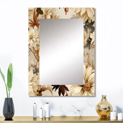 Humphries rustique, brocart, élégance, motif victorien - grand miroir floral, décor de miroir mural Cottage