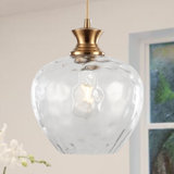 Drage 1 - Light 9" Wide Modern Globe Single Kitchen Island Pendant Lights with Hammered Glass Shade