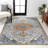 Lorena Ornate Boho Medallion Light Gray/Dark Blue/Orange Rug-1278693953