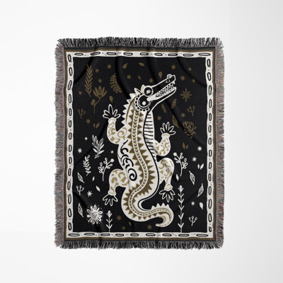 Jeté en mélange de coton Amiro Crocodile
