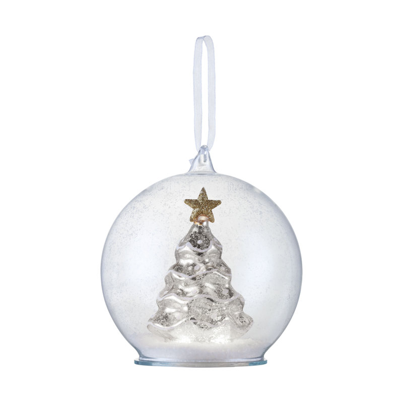 Ornement en forme de globe 5,5 po, Argent