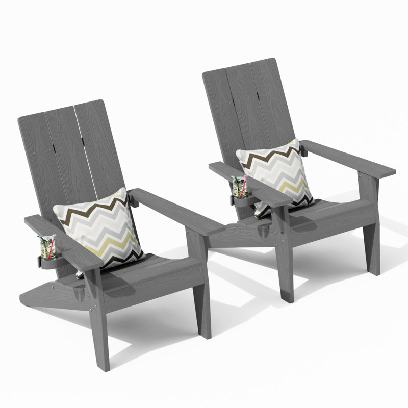 Chastan Outdoor Adirondack Set, Grey