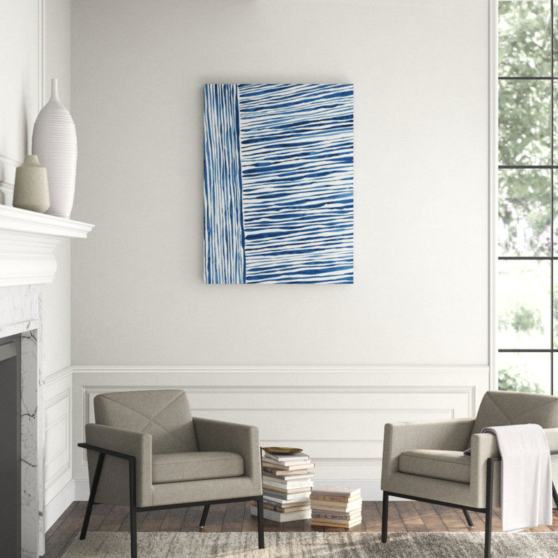 Blue Wood II Painting by Sara Brown, Image Brush Gel, 32" H x 24" W