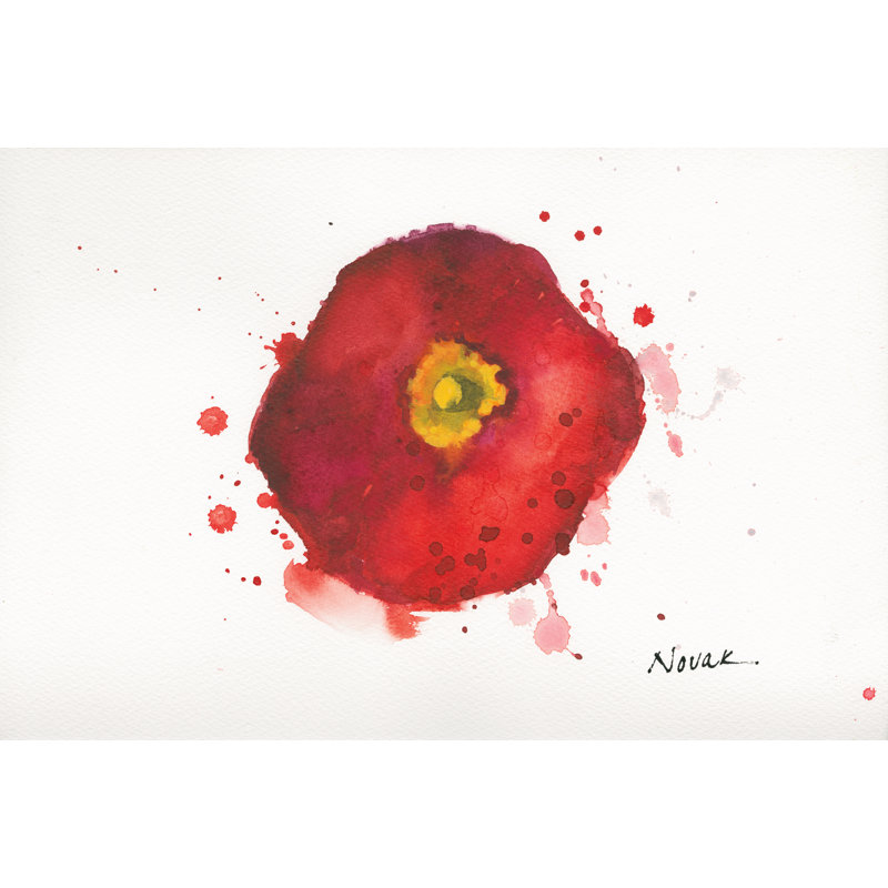 Splash III by Shirley Novak - Painting Print, 20cm H x 30cm W, Black Floater Framed