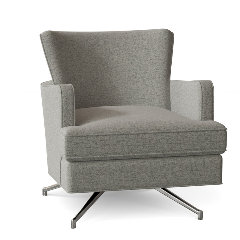 Kyle 28.5" W Swivel Armchair, Brushed Brass, 3160 Platinum
