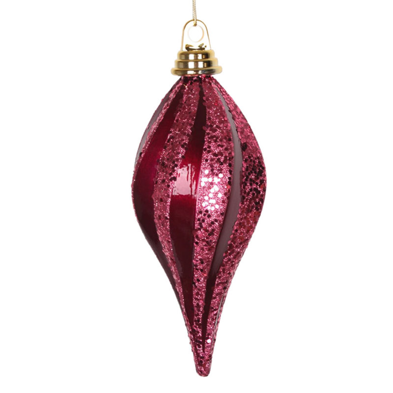 Ornement en forme de bonbon scintillant, Fuchsia, H 8 po x l 8 po x P 8 po
