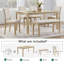 Ensemble de salle à manger rectangulaire en chêne clair 6 pièces avec revêtement beige, 6 places, style moderne