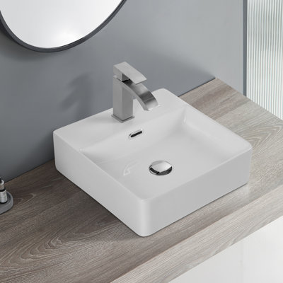 Lavabo de comptoir en céramique pour salle de bain