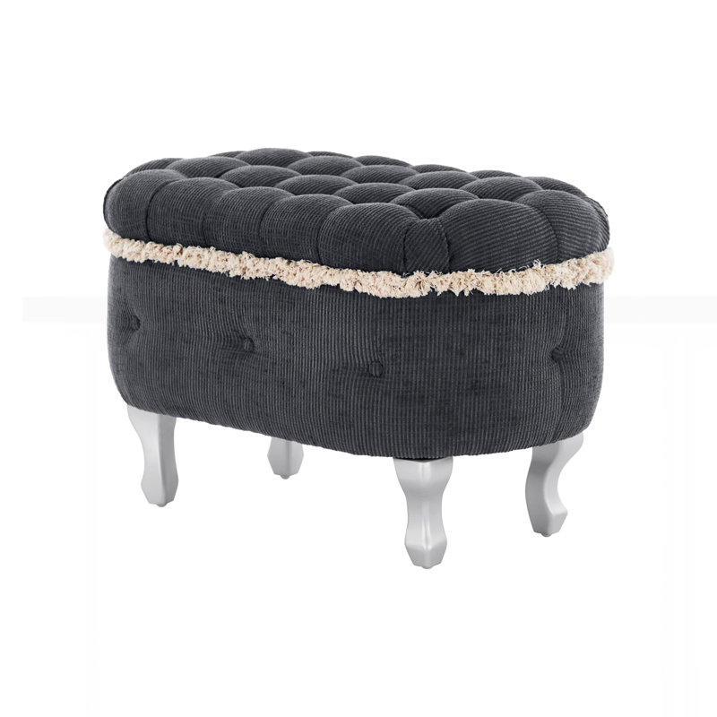 29.5" End of Bed Bench with Button-Tufted, Grey