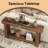 Danard 63'' Solid Fir Wood Console Table with Storage Shelf – Farmhouse Rustic Entryway Table, Warm Brown, Embossed Texture, Heavy-Duty Legs, Quick Assembly
