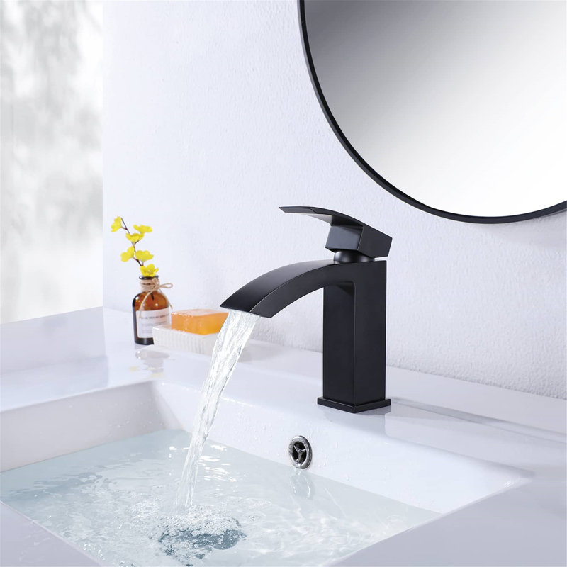 Robinet de lavabo de salle de bain monotrou Waterfall