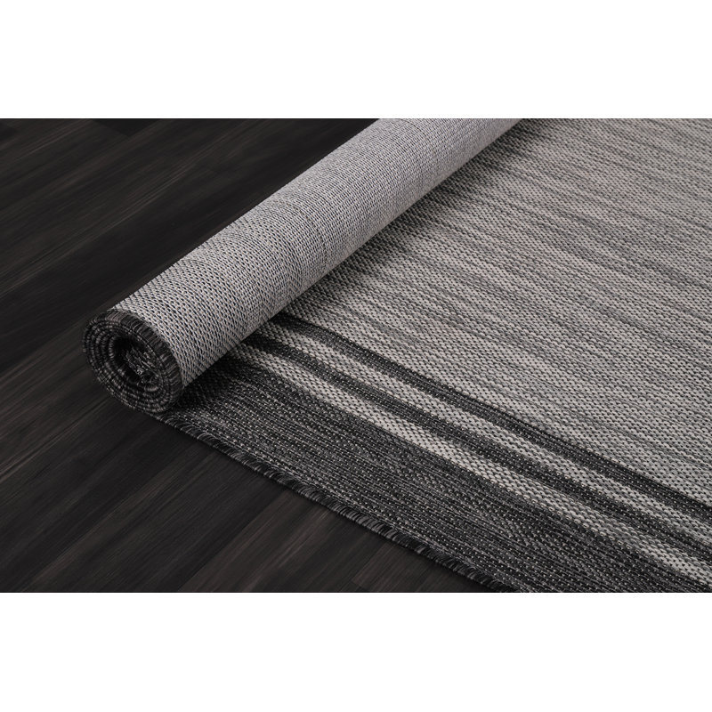 Tapis intérieur / extérieur Waikiki, Gris / Gris foncé, Rectangle 8' x 10'
