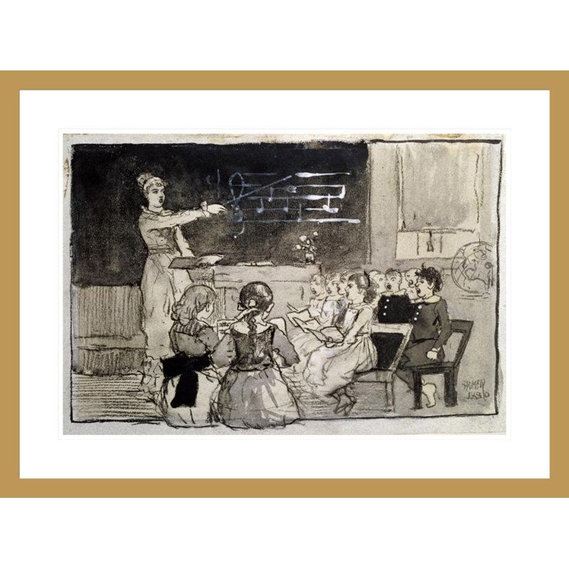 «The Music Lesson» par Winslow Homer, impression giclée sur cadre, H 22,13 po x l 29,5 po