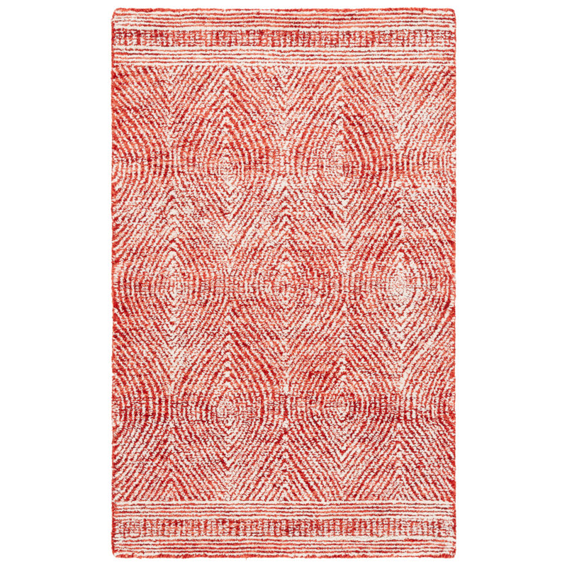 Ranjit Abstract Hand Tufted Wool Geometric Rug, Rectangle 3' x 5'