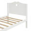 Lit plateforme simple avec support à lattes de bois et tête et pied de lit (blanc)