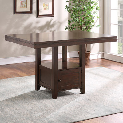 Kittle Counter Height Wood Pedestal Dining Table