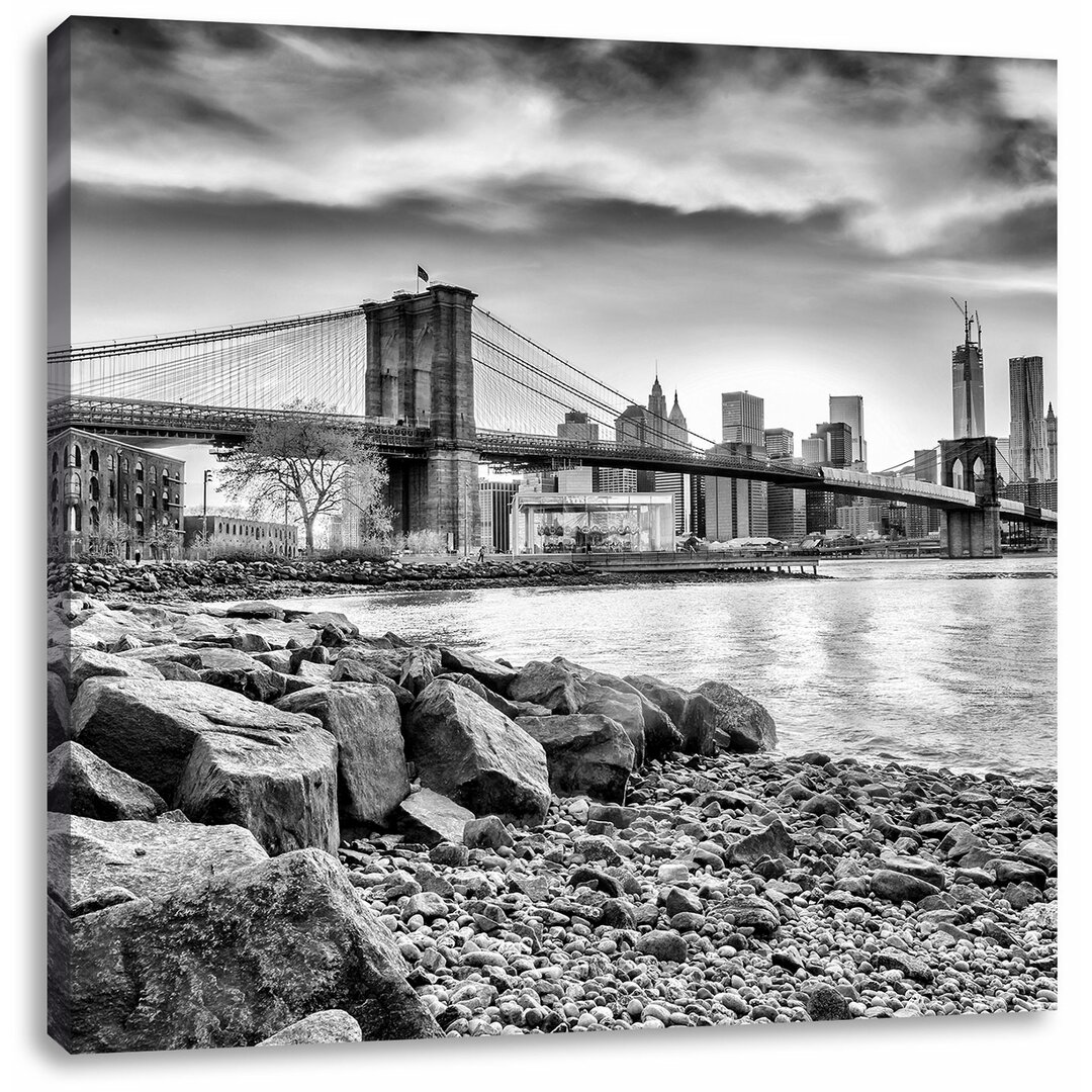 Leinwandbild Brooklyn Bridge bei Sonnenuntergang