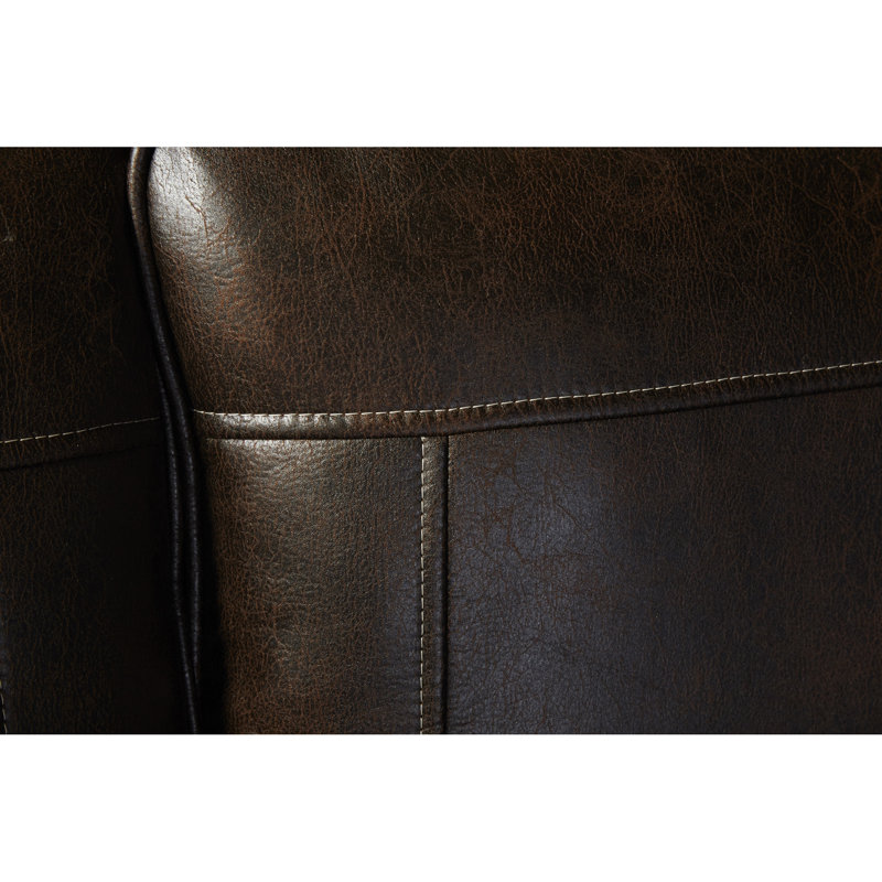 Assise rembourrée en similicuir pour salon foncé