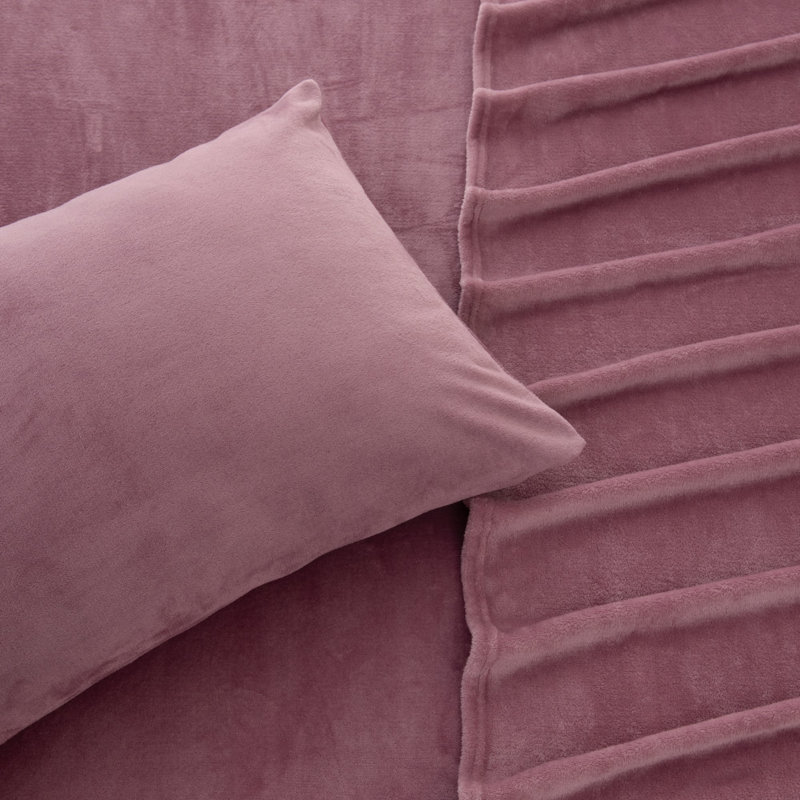 Ensembles de draps en velours ultra doux, Roi, Rose