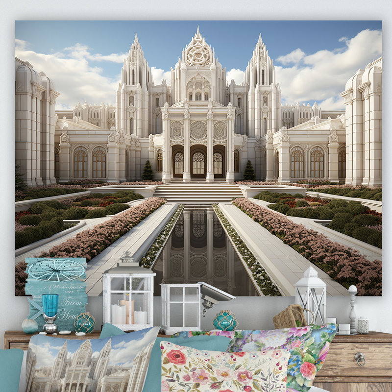 Paysage de la cathédrale de la Renaissance - art mural Église, Toile tendue, H 34 po x l 44 po x P 1,5 po