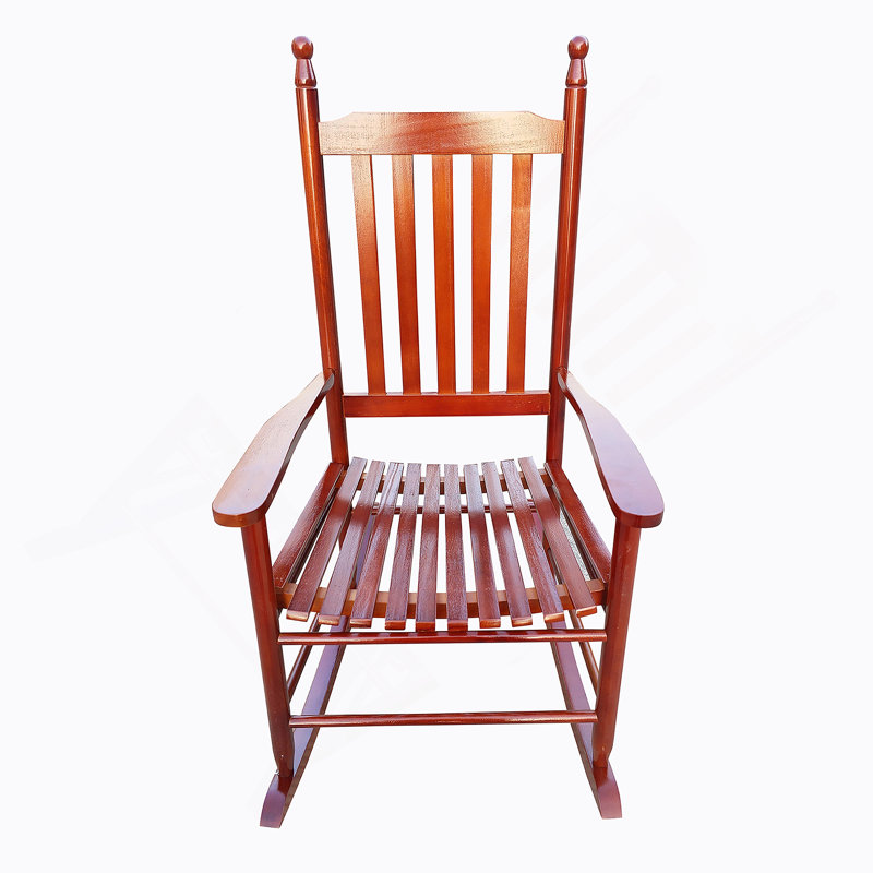 Chaise berçante en bois, Brun