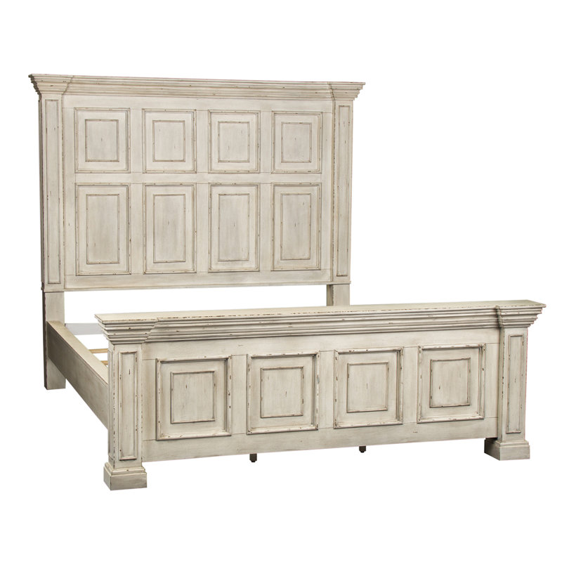 Temple Cloud Panel Bed, King, White