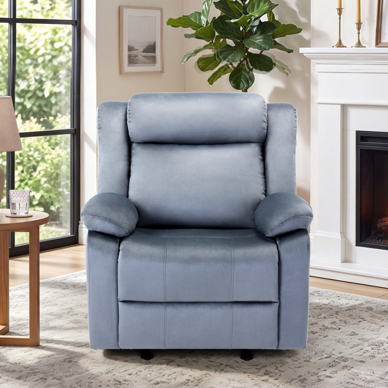 Fauteuil inclinable en microfibre Brynli l 37,4 po, Gris