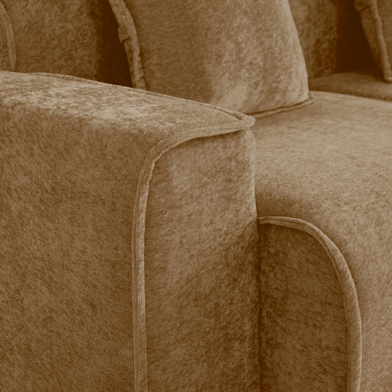 Harrison Armless Sofa Velvet- Brown, Brown