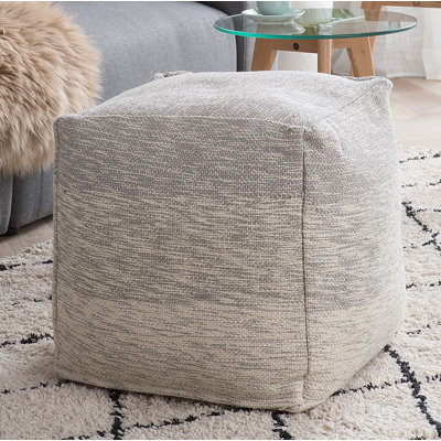 Letian 40cm Wide Square Striped Pouffe Ottoman